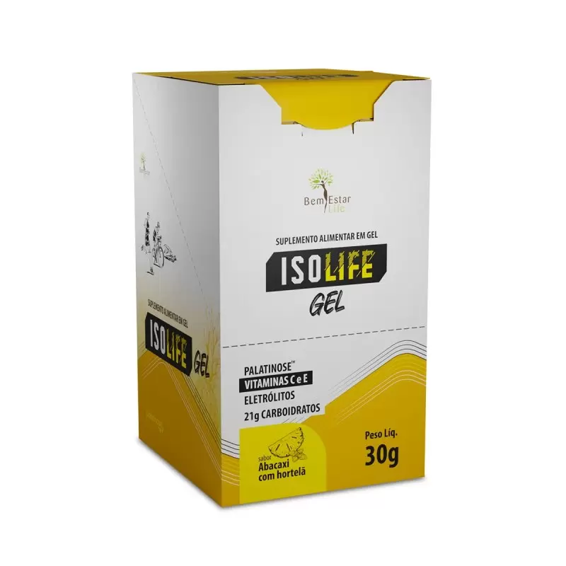 ISOLIFE GEL SABOR ABACAXI COM HORTELÃ - 10 SACHE