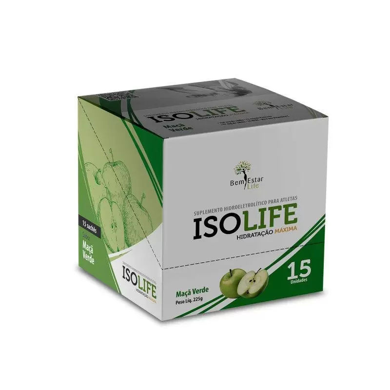 ISOLIFE - ISOTONICO - 15 SACHET  MAÇA VERDE