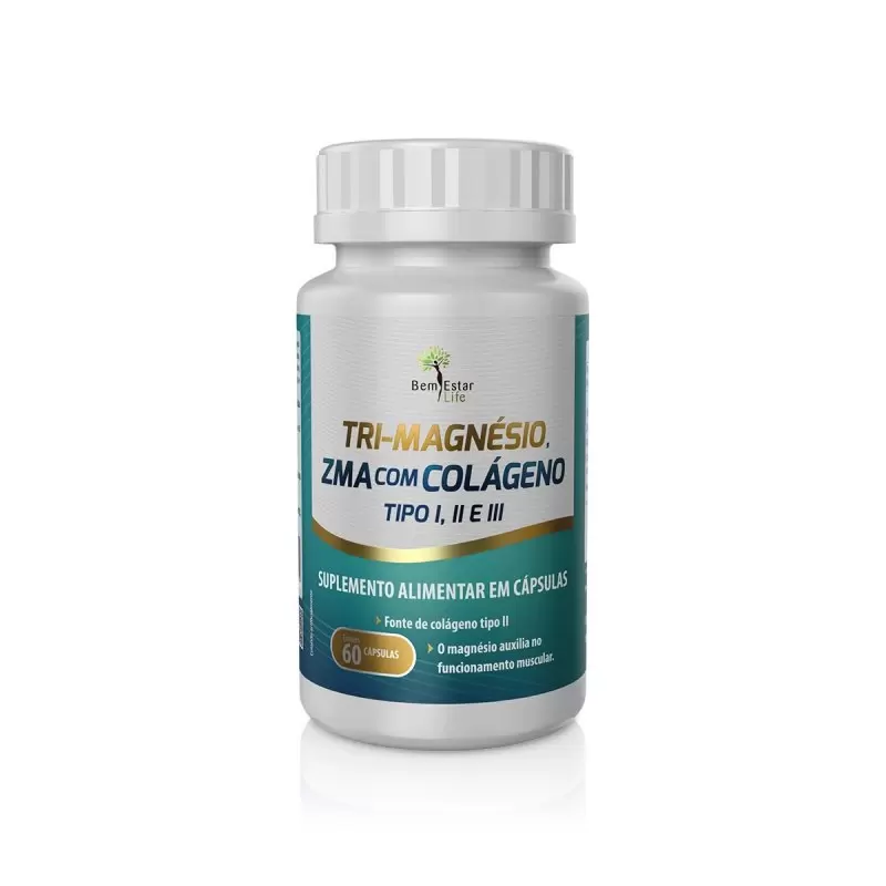 TRI-MAGNÉSIO + ZMA COM COLÁGENO 1, 2 e 3