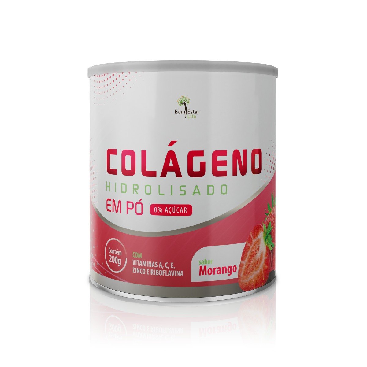 COLAGENO HIDROLISADO EM PÓ *SABOR MORANGO*  200 GR. 